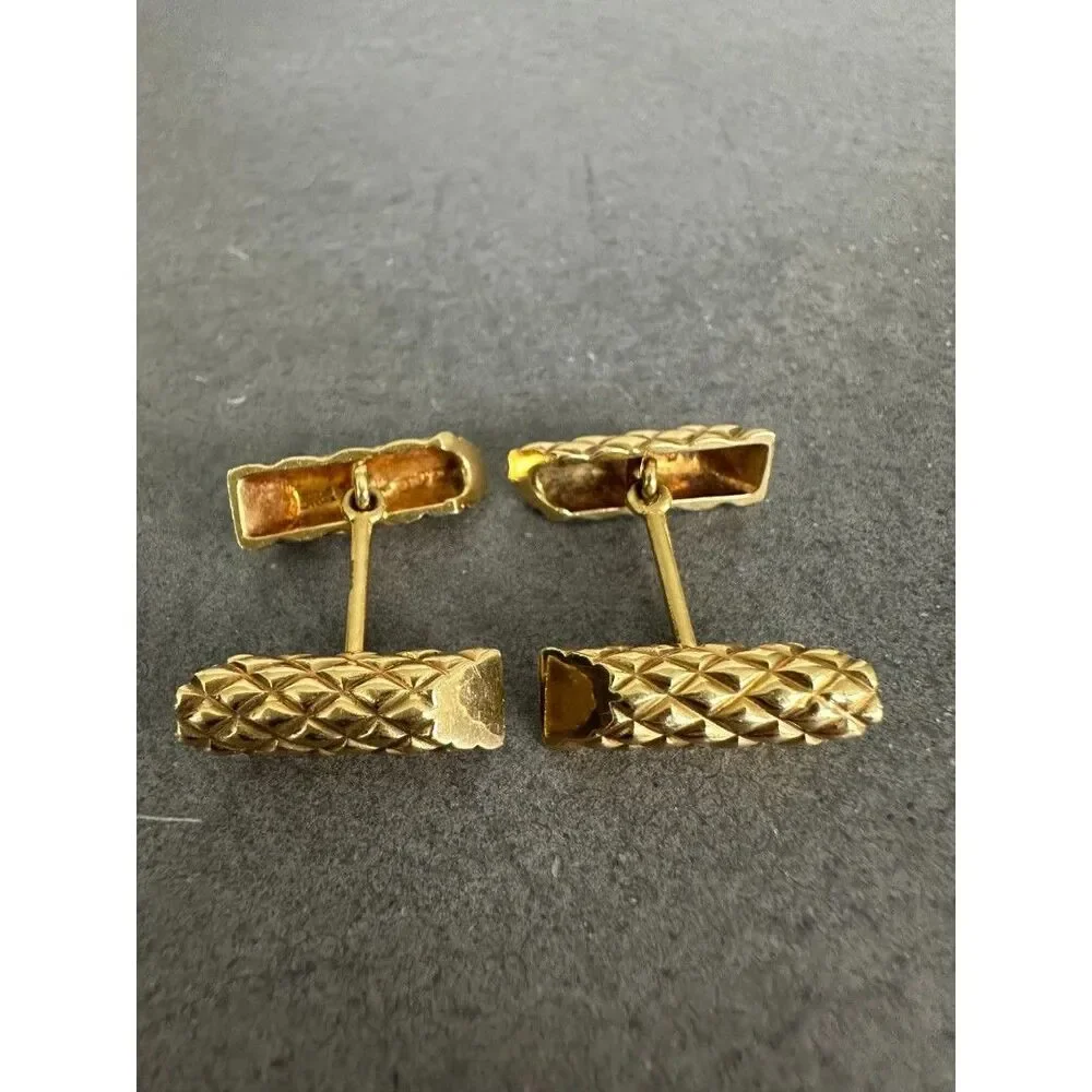 Vintage European 18k Solid Gold Mens Cufflinks
